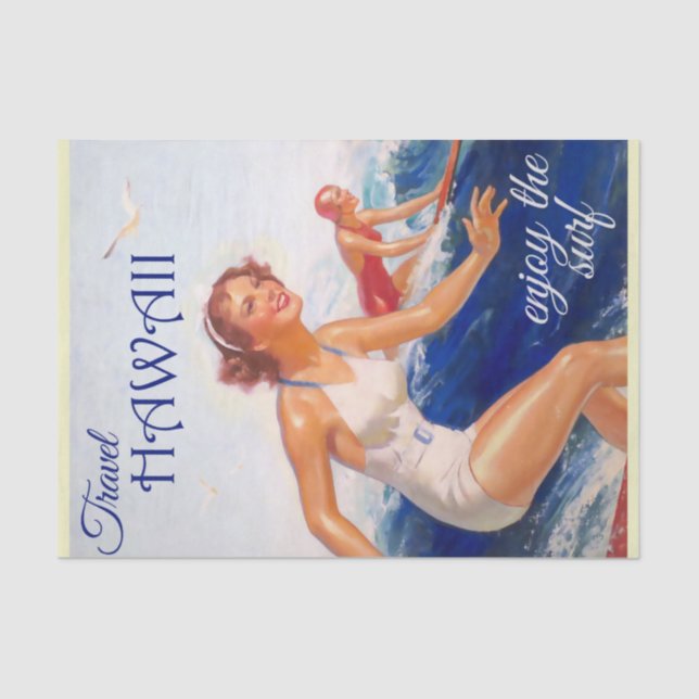 Vintage Hawaii Travel Tissue Paper (Front)