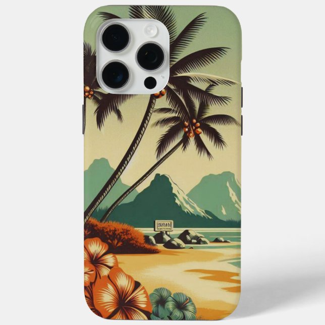 Vintage Hawaii/Tropical  Case-Mate iPhone Case (Back)