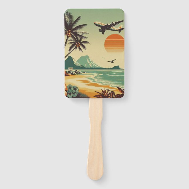 Vintage Hawaii/Tropical  Hand Fan (Front)