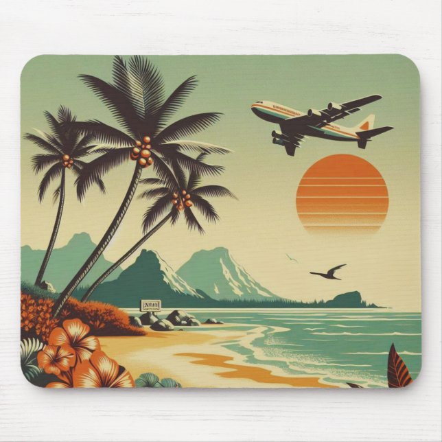 Vintage Hawaii/Tropical  Mouse Pad (Front)