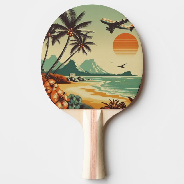 Vintage Hawaii/Tropical  Ping Pong Paddle (Front)
