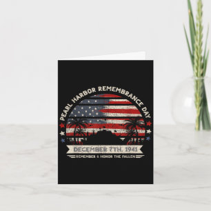 Vintage hawaii usa flag pearl harbour card