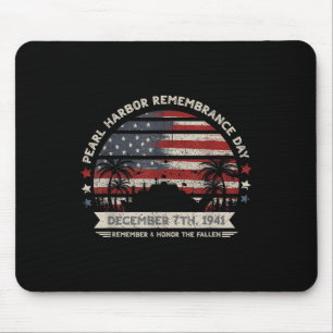Vintage Hawaii Usa Flag Tee, Pearl Harbour Mouse Pad