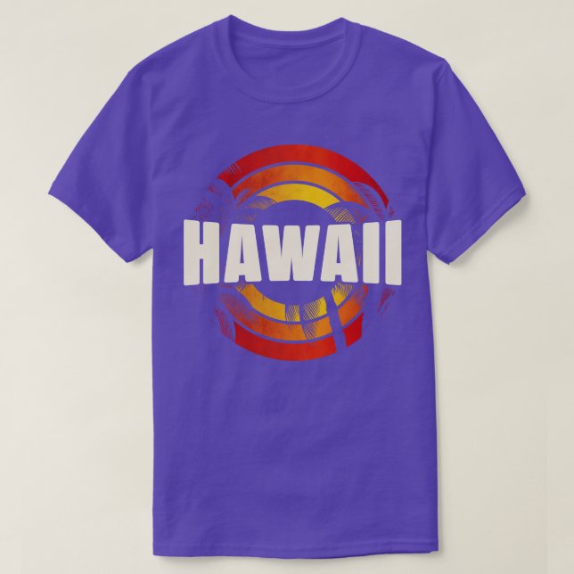 Vintage Hawaii Vacation Souvenir Retro Sunset T-Shirt (Design Front)