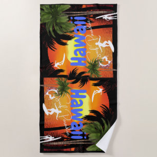 Vintage Hawaii Vacation Spot Beach Towel