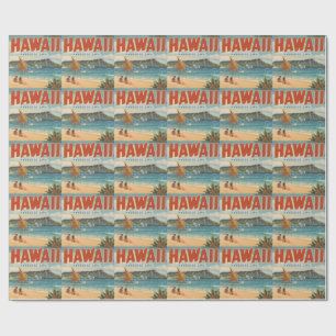 Vintage Hawaiian Aloha Escape Paradise Wrapping Paper