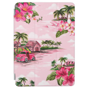 Vintage Hawaiian barkcloth design of tropical isla iPad Air Cover