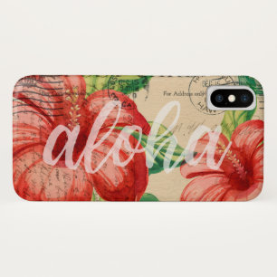 Vintage Hawaiian Hibiscus Postcard iPhone X Case