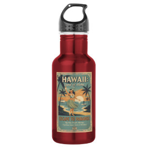 Vintage Hawaiian Land of Aloha Escape to Paradise 532 Ml Water Bottle