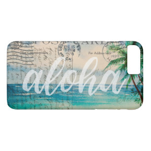 Vintage Hawaiian Palm Trees Postcard iPhone 8 Plus/7 Plus Case