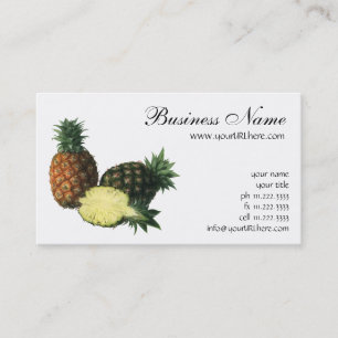 Vintage Hawaiian Pineapples, Organic Food Fruit Business Card