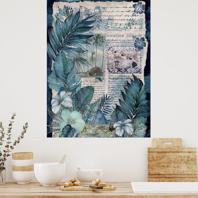 Vintage Hawaiian Scrapbook Page 12 Poster (Kitchen)