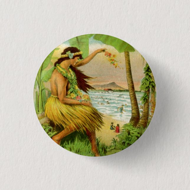 Vintage Hawaiian Travel 3 Cm Round Badge (Front)