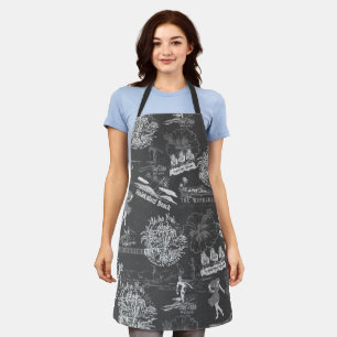Vintage Hawaiian Travel Collage in Charcoal Grey Apron