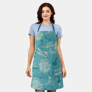 Vintage Hawaiian Travel Collage in Teal Apron