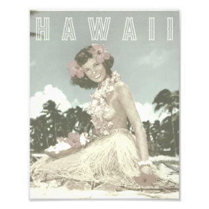 Vintage Hawaiian Travel - Hawaii Hula Dance Photo Print
