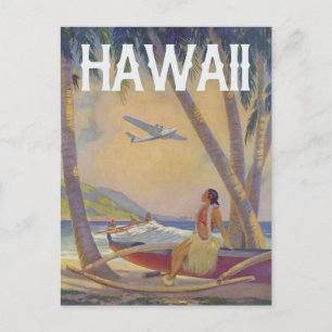 Vintage Hawaiian Travel - Hawaii Hula Dancer   Postcard