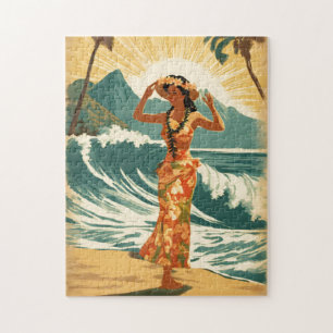 Vintage Hawaiian Travel Honolulu Mid-Pacific Jigsaw Puzzle