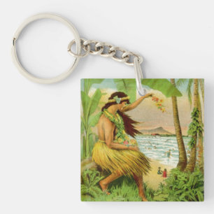 Vintage Hawaiian Travel Key Ring