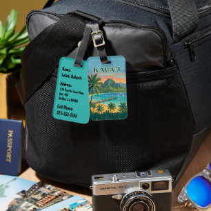 Vintage Hawaiian Travel Posters - Kauai Luggage Tag