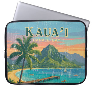 Vintage Hawaiian Travel Posters - Kauai Wetsuit Laptop Sleeve
