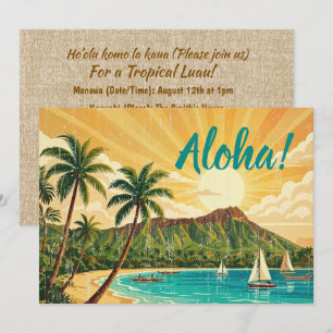 Vintage Hawaiian Travel Posters - Oahu Invitation
