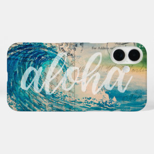 Vintage Hawaiian Wave Postcard iPhone 16 Plus Case