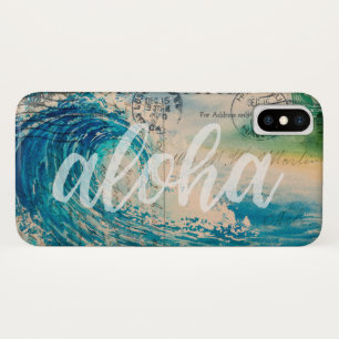 Vintage Hawaiian Wave Postcard iPhone X Case