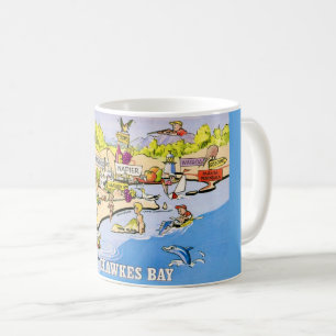 Vintage Hawkes Bay NZ Postcard Mug