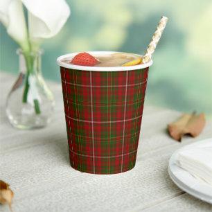 Vintage Hay Clan Highland Tartan Plaid Paper Cups