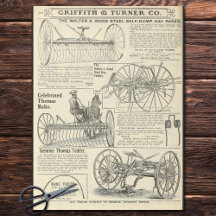 Vintage Hay Farm Equipment Newspaper Ad Decoupage