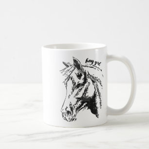 Vintage Hay Girl. Horse Show Jumping Western Ridin Coffee Mug