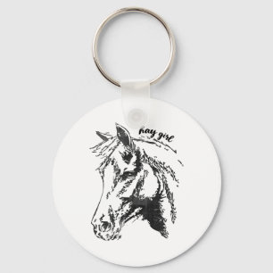 Vintage Hay Girl. Horse Show Jumping Western Ridin Key Ring