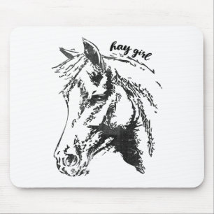 Vintage Hay Girl. Horse Show Jumping Western Ridin Mouse Pad