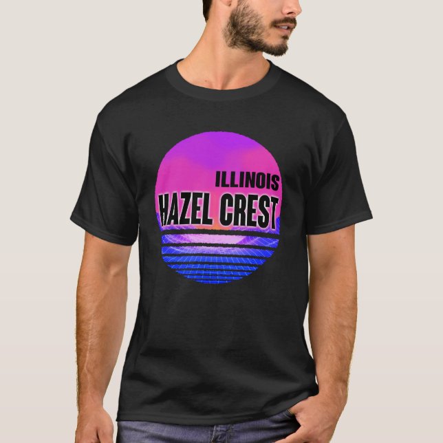 Vintage Hazel Cres Vaporwave Illinois T-Shirt (Front)