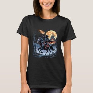 Vintage Headless Horseman Halloween Horror Pumpkin T-Shirt