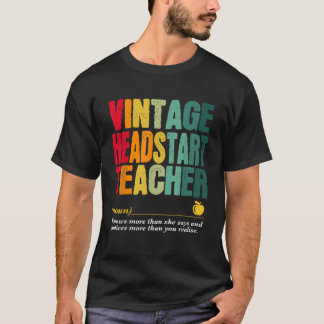 Vintage HeadStart Teacher Funny Job Title Birthday T-Shirt