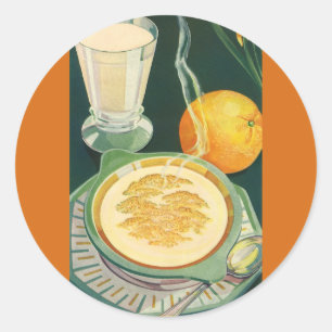 Vintage Health Foods, Beverages, Healthy Breakfast Classic Round Sticker