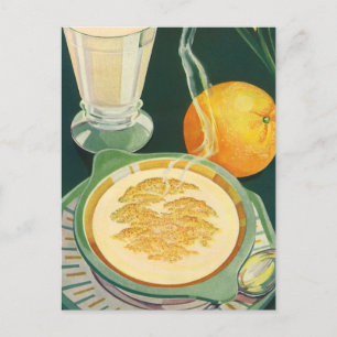 Vintage Health Foods, Beverages, Healthy Breakfast Postcard