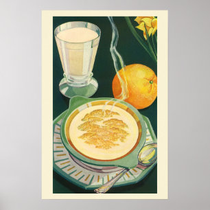 Vintage Health Foods, Beverages, Healthy Breakfast Poster