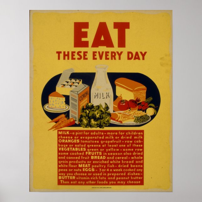 Vintage Healthy Eating Advertisement  Poster (Front)