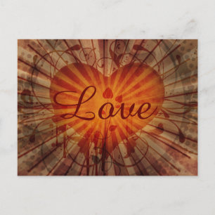 Vintage Heart and Vines Love Valentine's Day Holiday Postcard