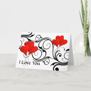 Vintage heart-ballons - Customised Card