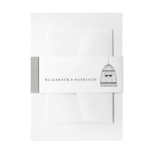 Vintage Heart Birdcage Wedding Invitation Belly Band