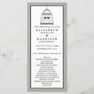 Vintage Heart Birdcage Wedding Program