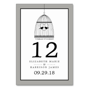 Vintage Heart Birdcage Wedding Table No. Number