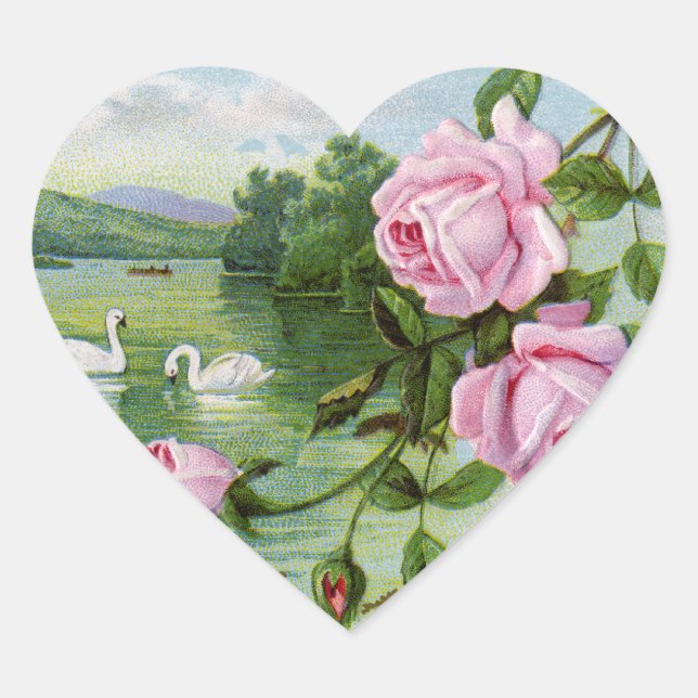 Vintage Heart Birthday Stickers (Front)