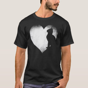 Vintage Heart cat lover silhouette, I love cats, c T-Shirt
