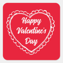 VINTAGE HEART HAPPY VALENTINE'S DAY DESIGN  SQUARE