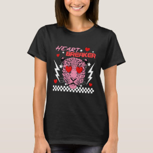 Vintage Heart Heartbreaker Cheetah Funny Valentine T-Shirt